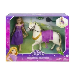 MATTEL Disney - Rapunzel - Muñeca princesa y caballo de juguete, HLW23