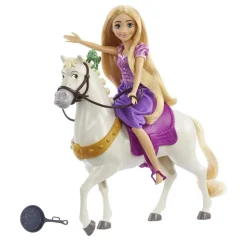 MATTEL Disney - Rapunzel - Muñeca princesa y caballo de juguete, HLW23