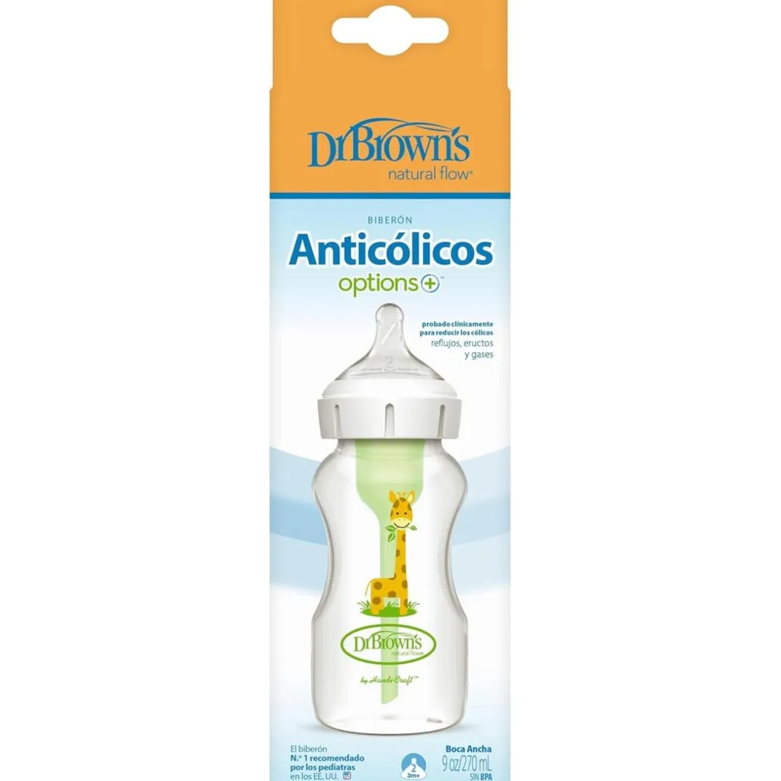 DR. BROWN'S - Biberón Options Boca Ancha 270 ml* Biberones Y Chupetes·Biberones