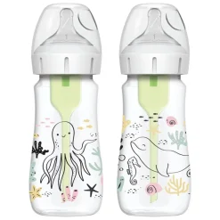 DR. BROWN'S - Pack 2 Biberones Options+ Boca Ancha 270ml - Océano* Biberones Y Chupetes·Biberones