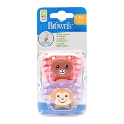 DR BROWN´S Dr Brown's - Pack 2 Chupetes Animales 6-12 meses Rosa