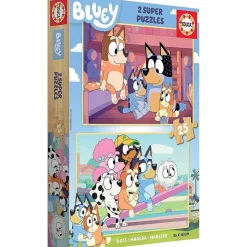 EDUCA BORRAS - Bluey - 2 Puzzles de madera 25 piezas