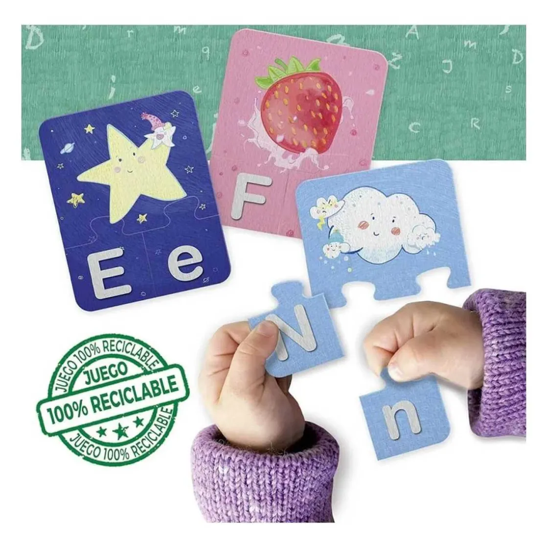 EDUCA BORRAS - Juego educativo Aprender es Divertido: El Abecedario con 81 piezas ㅤ