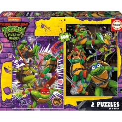 EDUCA BORRAS - Pack Doble Puzzle Tortugas Ninja ㅤ* Juegos Y Puzzles