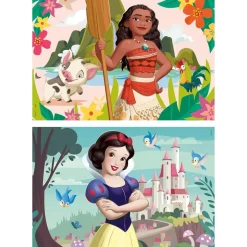 EDUCA BORRAS - Princesas Disney - Puzzle Doble Princesas Disney de Madera 50 Piezas ㅤ