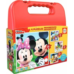 EDUCA Borrás - Mickey Mouse - Maleta Puzzles Progresivos