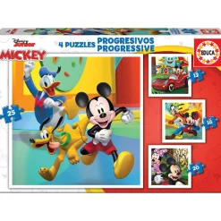 EDUCA BORRAS Educa Borrás - Pack 4 puzzles progresivos Mickey and Friends
