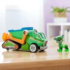 SPIN MASTER Energía - Patrulla Canina - Camión de reciclaje de juguete con figura de acción Rocky, luces y sonidos ㅤ