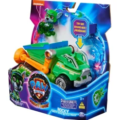 SPIN MASTER Energía - Patrulla Canina - Camión de reciclaje de juguete con figura de acción Rocky, luces y sonidos ㅤ