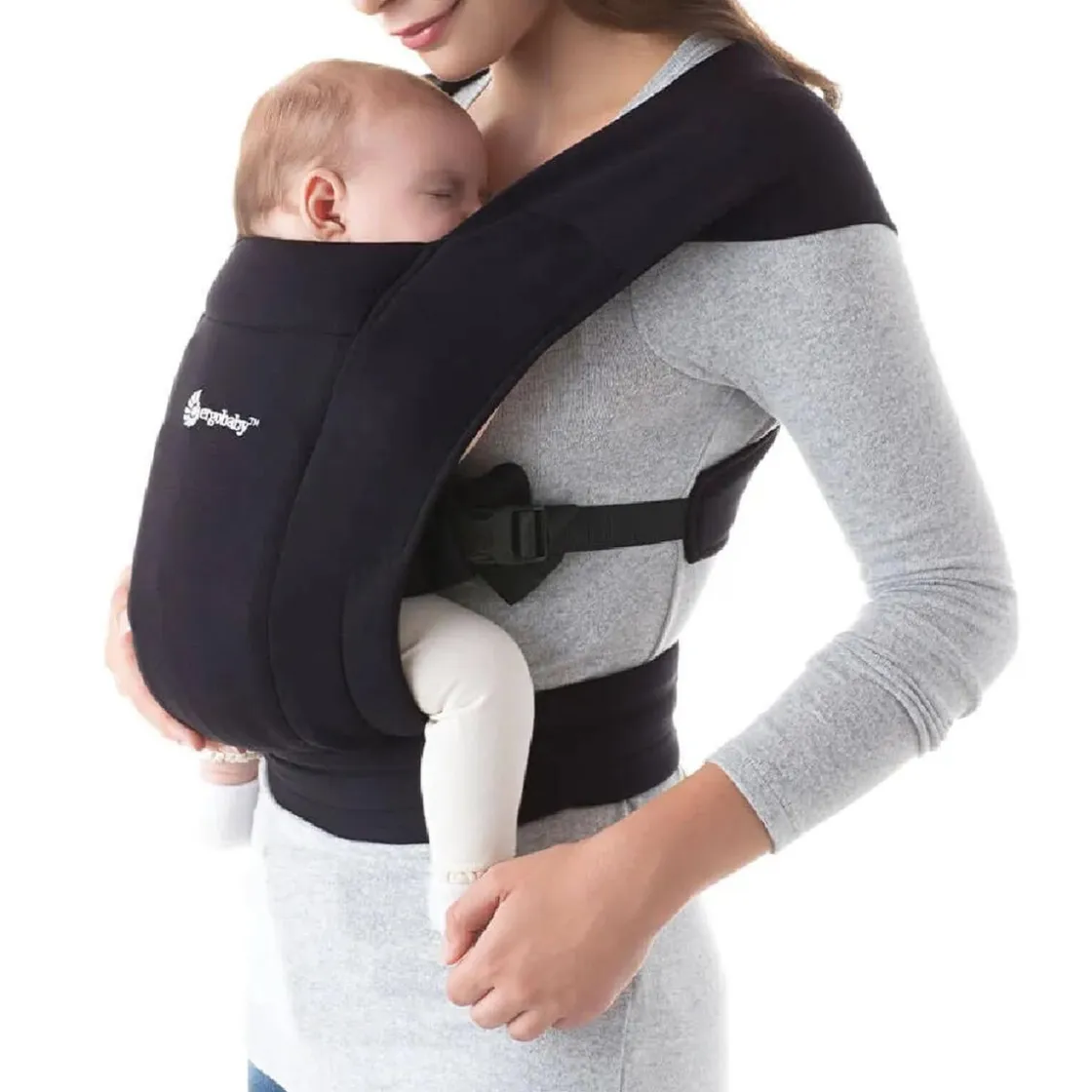 ERGOBABY - Mochila Portabebé Embrace Cotton Negro