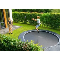 Exit Toys Exit - Cama elástica de suelo Dynamic 366 cm negro con perímetro de seguridad