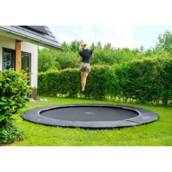 Exit Toys Exit - Cama elástica de suelo Dynamic 305 cm negro con perímetro de seguridad