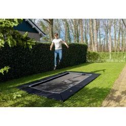Exit Toys Exit - Cama elástica de suelo Dynamic 275 x 458 cm negro con perímetro de seguridad