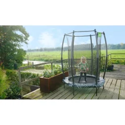 Exit Toys Exit - Cama elástica Junior Tiggy negro/gris con red de seguridad* Camas Elásticas