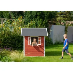Exit Toys EXIT - Casita Loft de madera roja* Casas