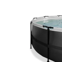 Exit Toys Exit - Piscina Black Leather diámetro 488 x 122 cm con filtro de arena y cúpula