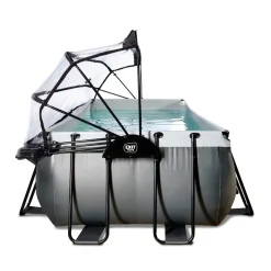 Exit Toys Exit - Piscina Black Leather 540 x 250 x 122 cm con filtro de arena y cúpula