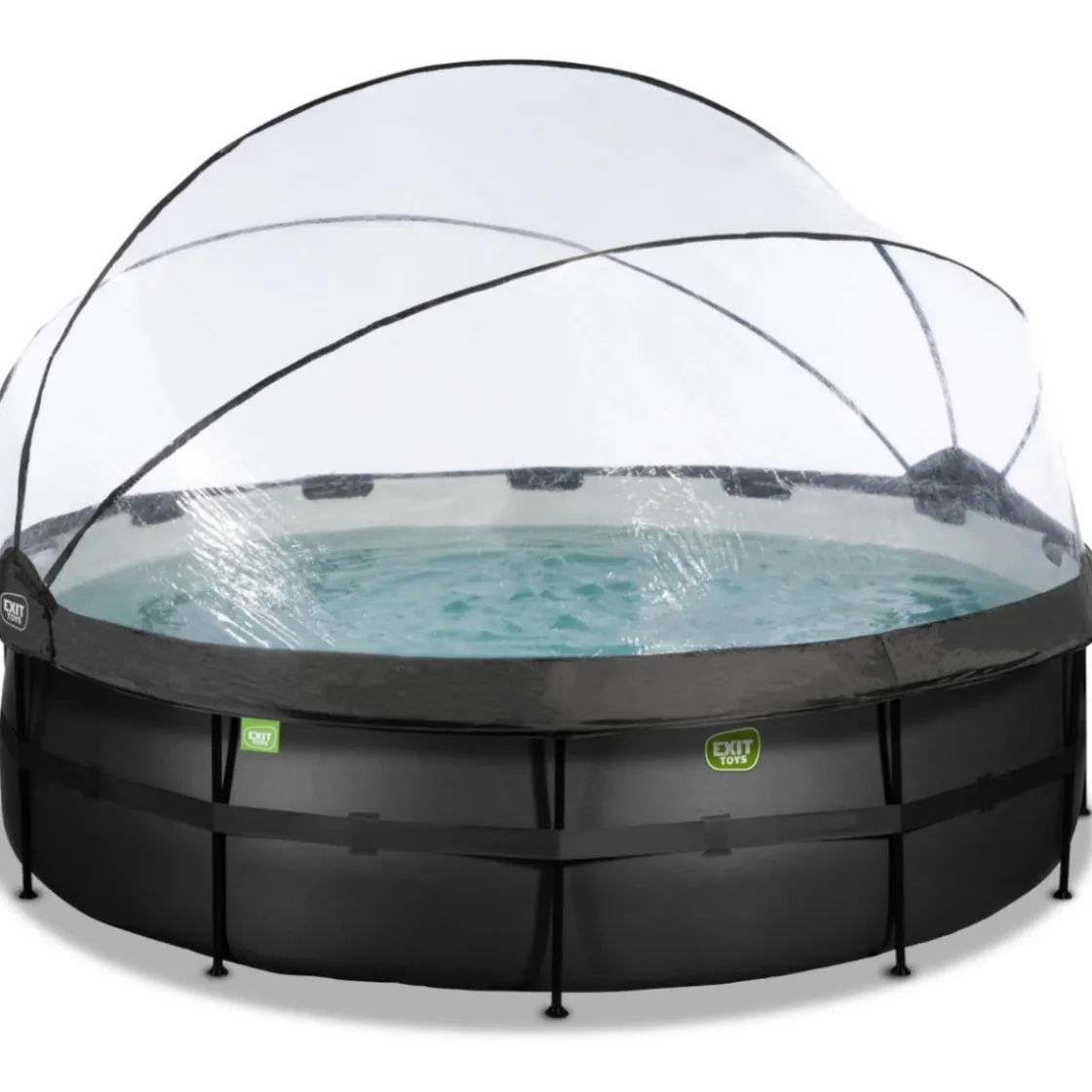Exit Toys Exit - Piscina Black Leather diámetro 488 x 122 cm con filtro de arena, cúpula y bomba de calor* Piscinas|Juguetes De Verano