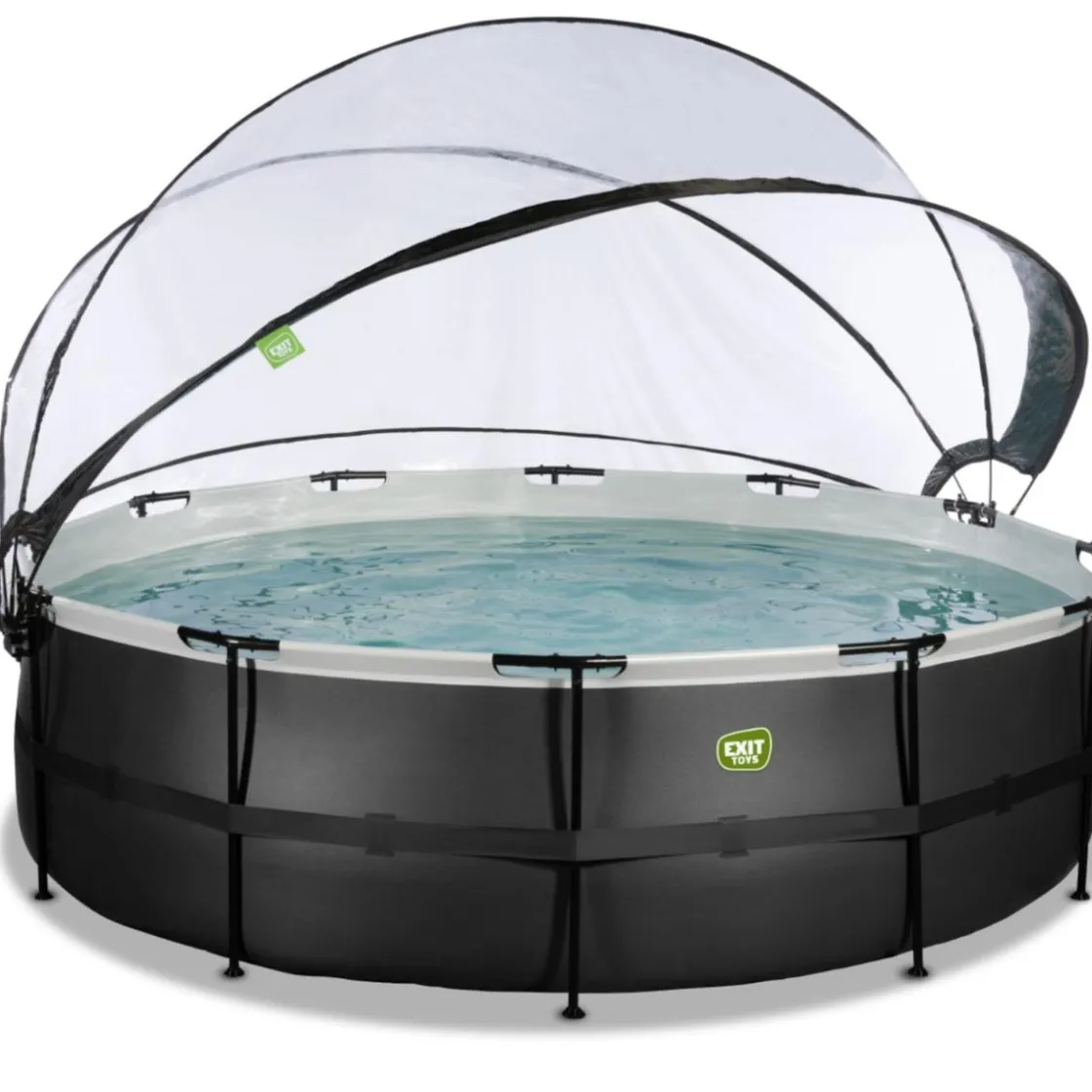Exit Toys Exit - Piscina Black Leather diámetro 488 x 122 cm con filtro de arena, cúpula y bomba de calor* Piscinas|Juguetes De Verano