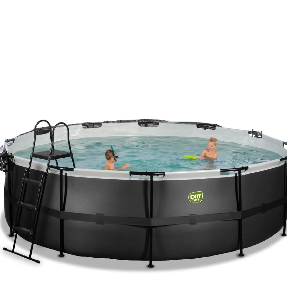 Exit Toys Exit - Piscina Black Leather diámetro 488 x 122 cm con filtro de arena, cúpula y bomba de calor* Piscinas|Juguetes De Verano