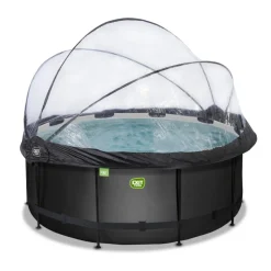 Exit Toys Exit - Piscina Black Leather diámetro 360 x 122 cm con filtro de arena, cúpula y bomba de calor* Piscinas|Juguetes De Verano