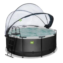 Exit Toys Exit - Piscina Black Leather diámetro 360 x 122 cm con filtro de arena, cúpula y bomba de calor* Piscinas|Juguetes De Verano