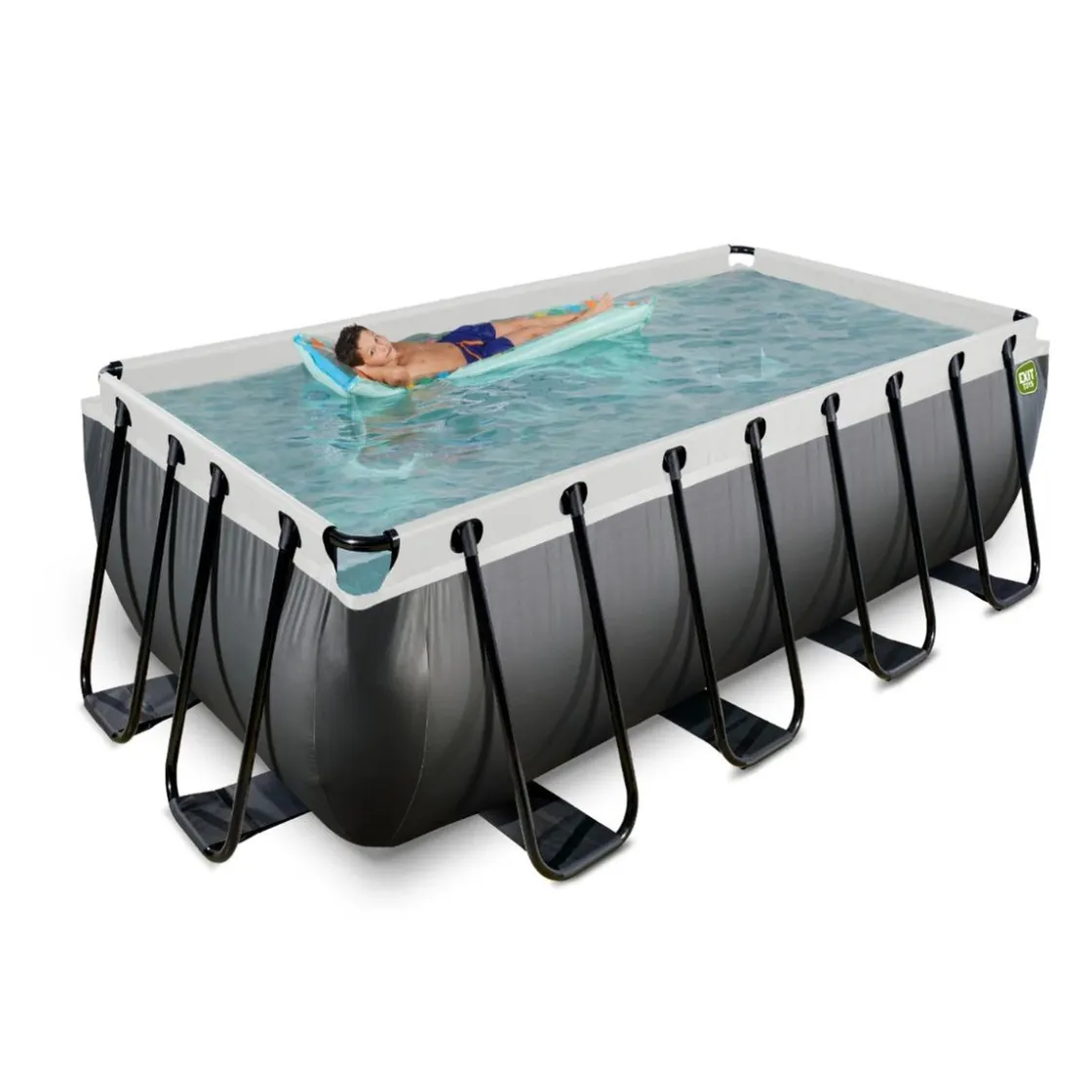 Exit Toys Exit - Piscina Black Leather 400 x 200 x 122 cm con filtro de arena