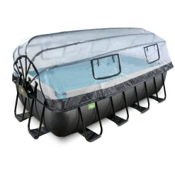 Exit Toys Exit - Piscina Black Leather 400 x 200 x 100 cm con filtro de arena y cúpula* Piscinas|Juguetes De Verano