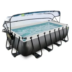 Exit Toys Exit - Piscina Black Leather 400 x 200 x 100 cm con filtro de arena y cúpula* Piscinas|Juguetes De Verano