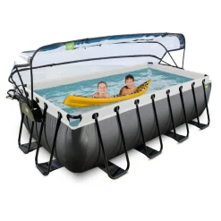 Exit Toys Exit - Piscina Black Leather 400 x 200 x 100 cm con filtro de arena y cúpula* Piscinas|Juguetes De Verano