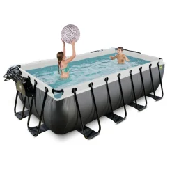 Exit Toys Exit - Piscina Black Leather 400 x 200 x 100 cm con filtro de arena y cúpula* Piscinas|Juguetes De Verano