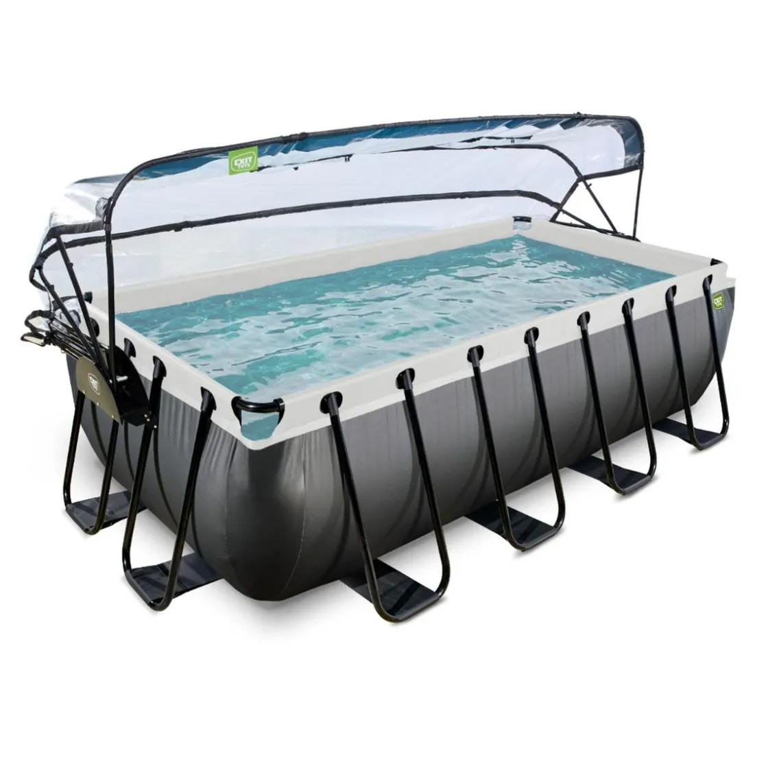 Exit Toys Exit - Piscina Black Leather 400 x 200 x 100 cm con filtro de arena, cúpula y bomba de calor* Piscinas|Juguetes De Verano