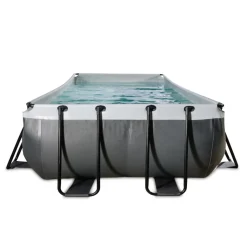 Exit Toys EXIT - Piscina de cuero rectangular con escalera y bomba de filtro con escalera 540 x 250 x 100 cm