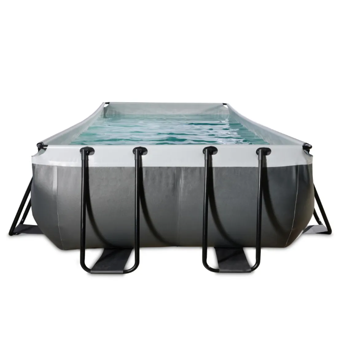 Exit Toys EXIT - Piscina de cuero rectangular con escalera y bomba de filtro con escalera 540 x 250 x 100 cm