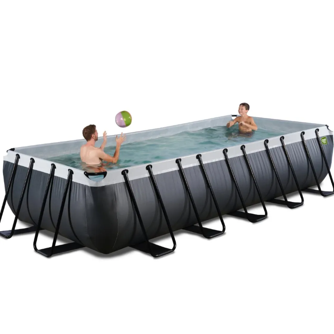 Exit Toys EXIT - Piscina de cuero rectangular con escalera y bomba de filtro con escalera 540 x 250 x 100 cm