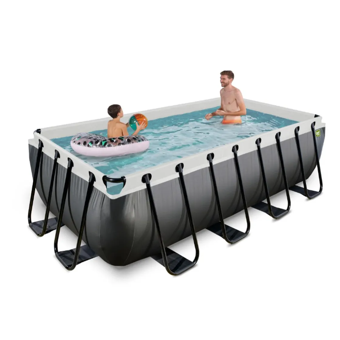 Exit Toys EXIT - Piscina de cuero rectangular con bomba de filtro 400 x 200 x 100 cm