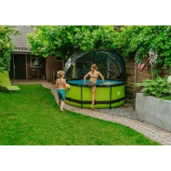 Exit Toys Exit - Piscina Lime verde diámetro 244 x 76 cm con filtro y cúpula transparente