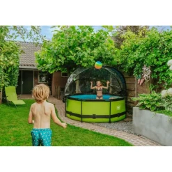 Exit Toys Exit - Piscina Lime verde diámetro 244 x 76 cm con filtro y cúpula transparente