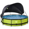 Exit Toys Exit - Piscina Lime verde diámetro 360 x 76 cm con filtro y toldo negro* Juguetes De Verano|Piscinas