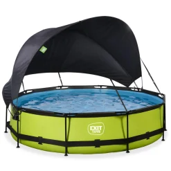 Exit Toys Exit - Piscina Lime verde diámetro 360 x 76 cm con filtro y toldo negro* Juguetes De Verano|Piscinas