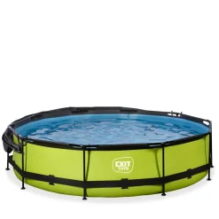 Exit Toys Exit - Piscina Lime verde diámetro 360 x 76 cm con filtro y toldo negro* Juguetes De Verano|Piscinas