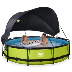 Exit Toys Exit - Piscina Lime verde diámetro 360 x 76 cm con filtro y toldo negro* Juguetes De Verano|Piscinas