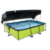 Exit Toys Exit - Piscina Lime verde 300 x 200 x 65 cm con filtro y toldo negro