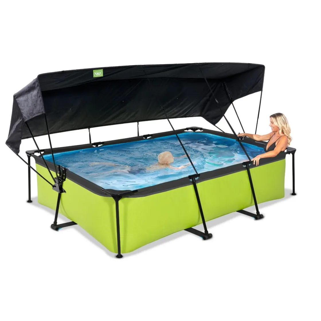 Exit Toys Exit - Piscina Lime verde 300 x 200 x 65 cm con filtro y toldo negro