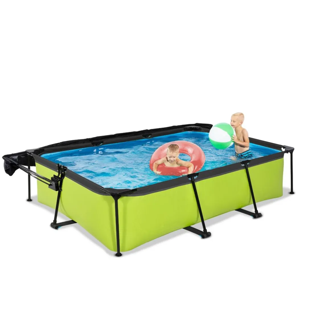 Exit Toys Exit - Piscina Lime verde 300 x 200 x 65 cm con filtro y toldo negro