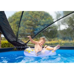 Exit Toys Exit - Piscina Stone efecto piedra gris diámetro 360 x 122 cm con filtro de arena y cúpula transparente* Piscinas|Juguetes De Verano