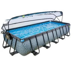 Exit Toys Exit - Piscina Stone gris 540 x 250 x 100 cm con filtro de arena, cúpula y bomba de calor* Piscinas|Juguetes De Verano