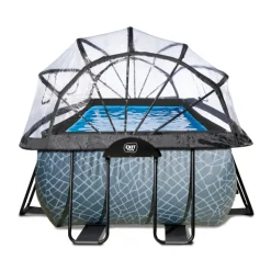 Exit Toys Exit - Piscina Stone gris 540 x 250 x 100 cm con filtro de arena, cúpula y bomba de calor* Piscinas|Juguetes De Verano