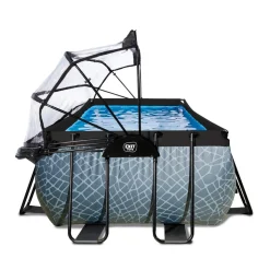 Exit Toys Exit - Piscina Stone gris 540 x 250 x 100 cm con filtro de arena, cúpula y bomba de calor* Piscinas|Juguetes De Verano