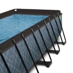 Exit Toys Exit - Piscina Stone gris 540 x 250 x 122 cm con filtro de arena y cúpula